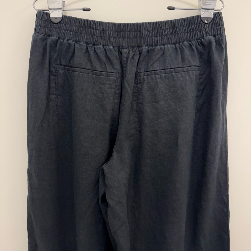 Athleta Playa Linen Wide Crop Pant Black Wide-Leg Cropped Pants size 12 Tall 12T - Picture 11 of 15